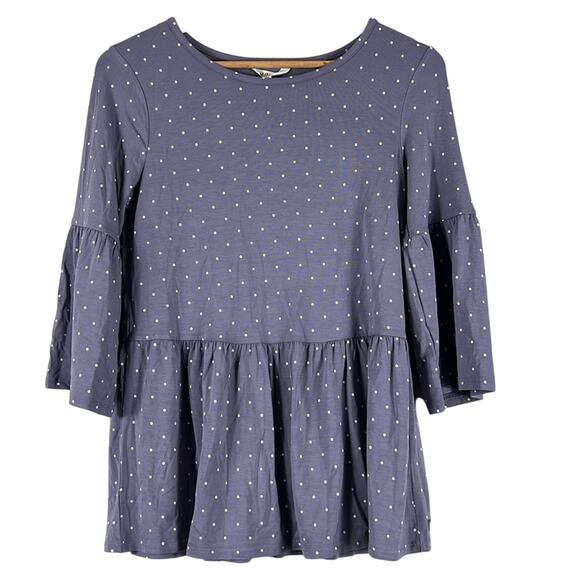 Matilda Jane Wonderment Sunshine Perfect in Purple Peplum Polka Dot Top - Picture 2 of 5